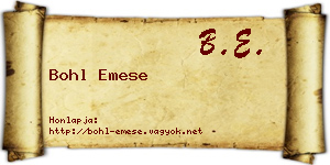 Bohl Emese névjegykártya